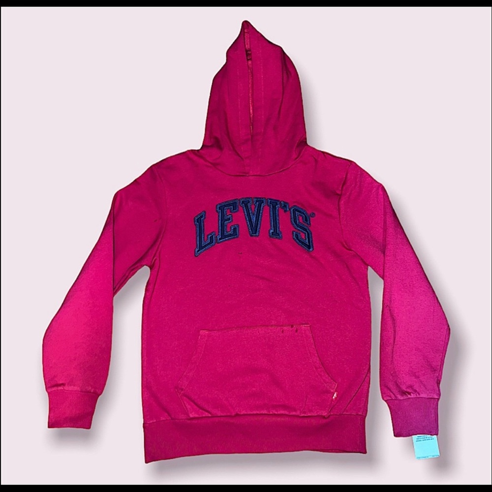 TWO NWT BOY’S RED LEVI'S LOGO FLEECE HOODIE (L)